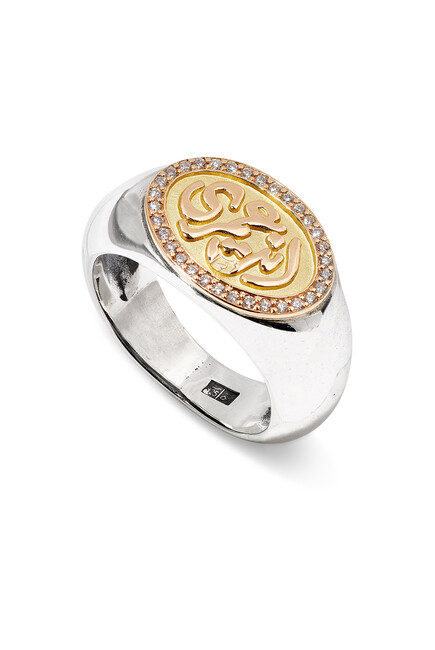 Eternity Chevalier Ring, Silver, 18k Gold & Diamonds